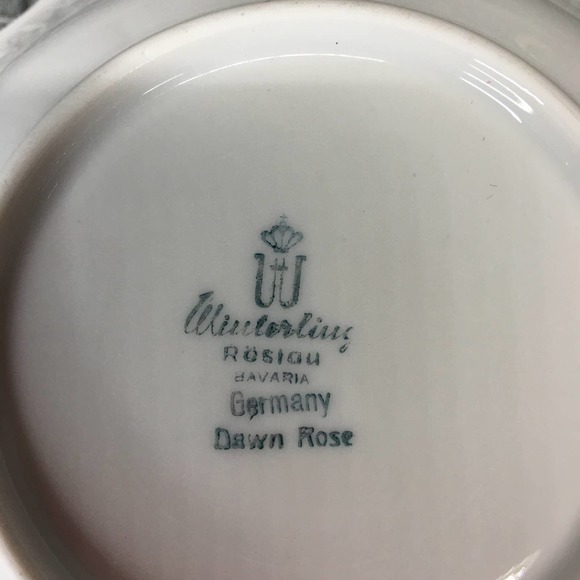 Set of 5 Vintage Winterling China Dawn Rose 5 1/2" Dessert/Sauce Bowls Gold Trim - Picture 16 of 16